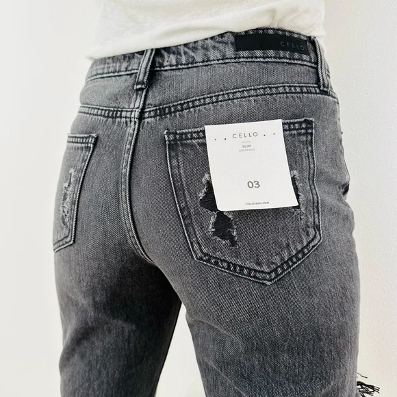 New Cello Jeans Slim Fit Boyfriend Distressed - Picture 6 of 14